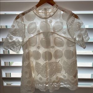 Ivory lace Anthropologie blouse